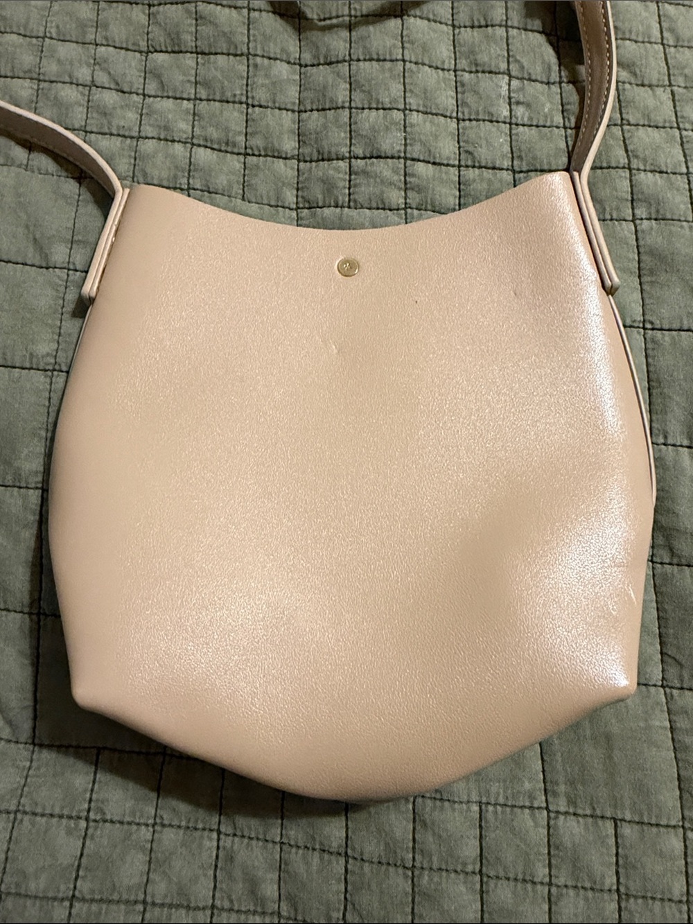 SAMARA Blush Pink Pebble Leather Crossbody Bag - Picture 7 of 10